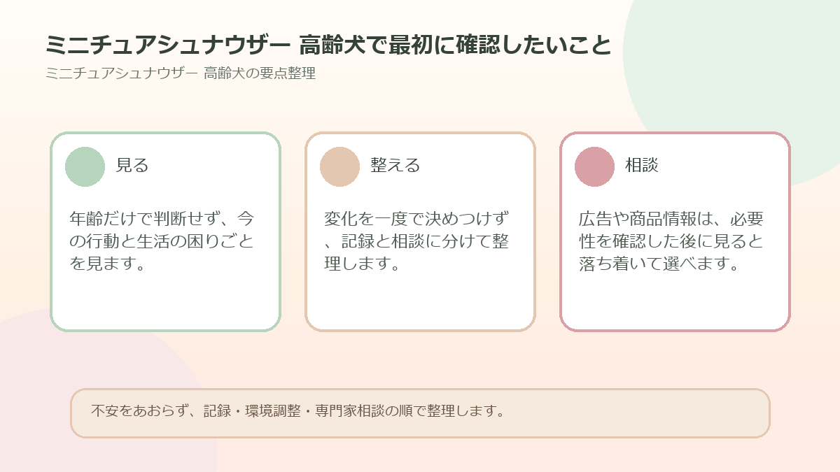 ミニチュアシュナウザー 高齢犬で最初に確認したいことを整理した図解