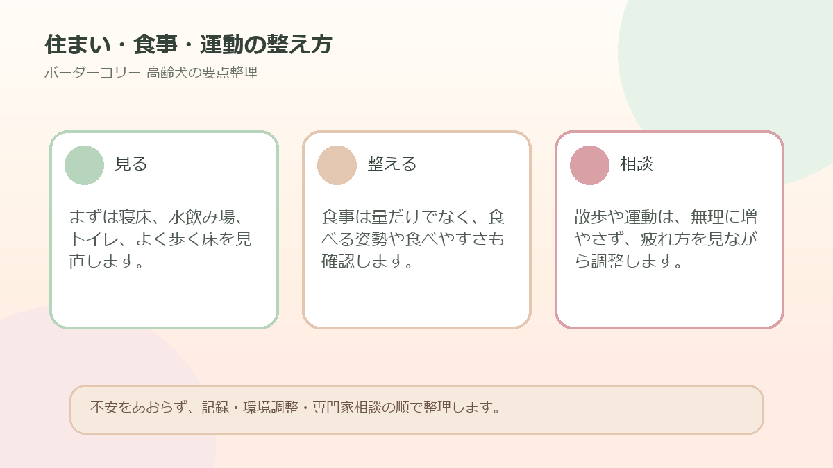 住まい・食事・運動の整え方を整理した図解