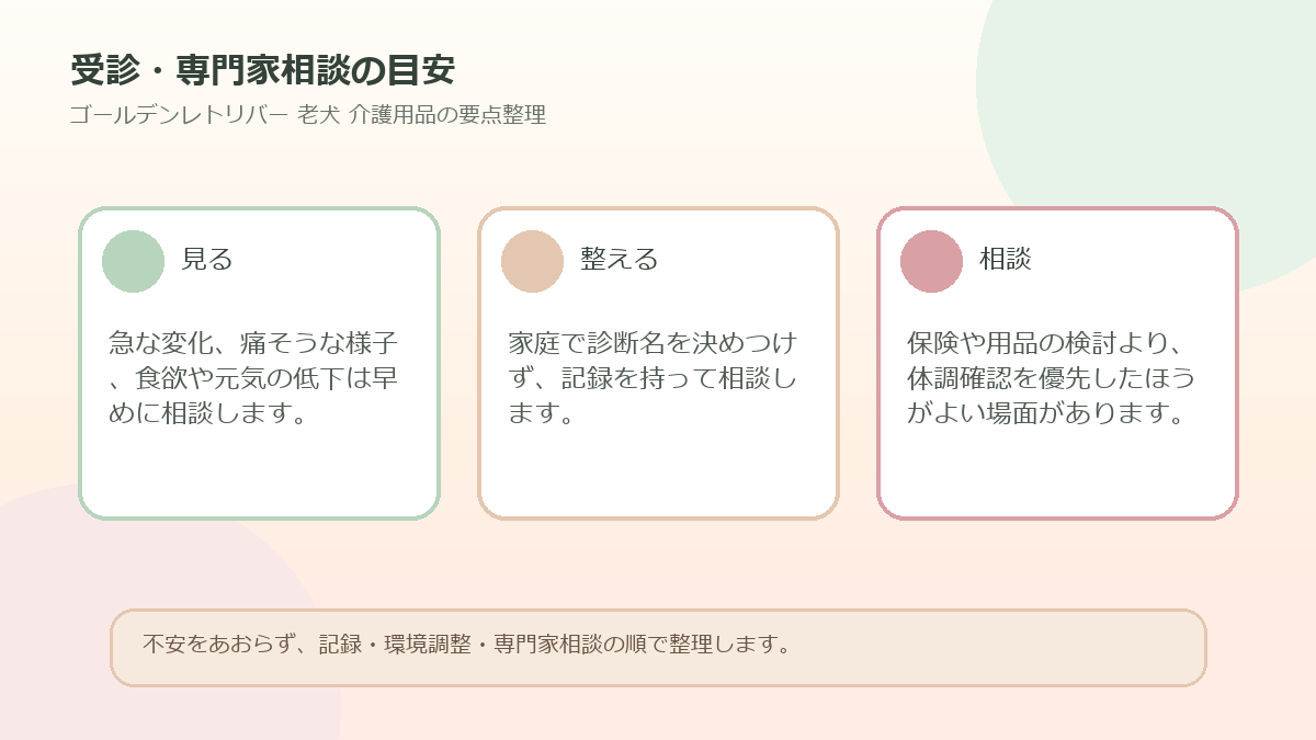 受診・専門家相談の目安を整理した図解